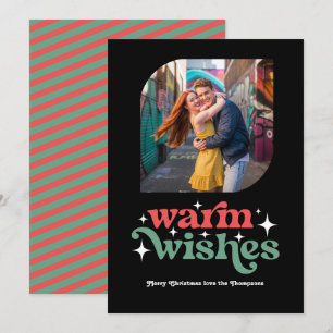Cartes Pour Fêtes Annuelles Couleurs classiques Moderne Retro Photo de Noël