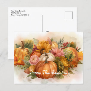 Cartes Pour Fêtes Annuelles Couleurs d'automne de la récolte citrouille