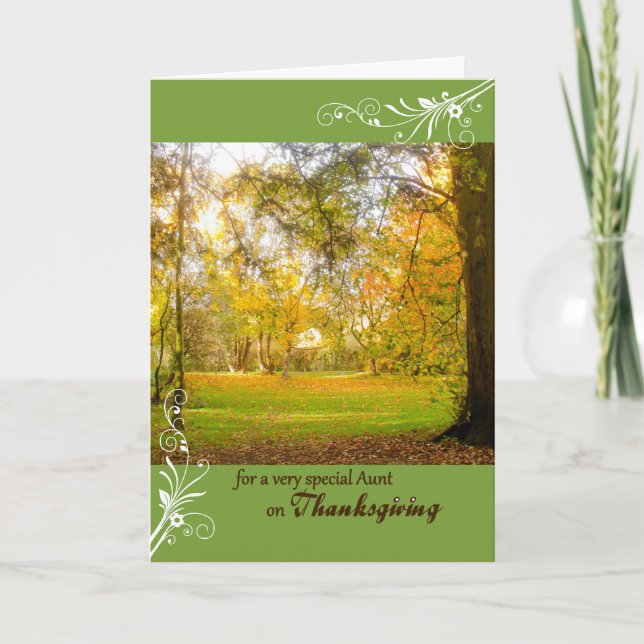 Cartes Pour Fêtes Annuelles Couleurs d'automne de Thanksgiving pour la tante s (Devant)