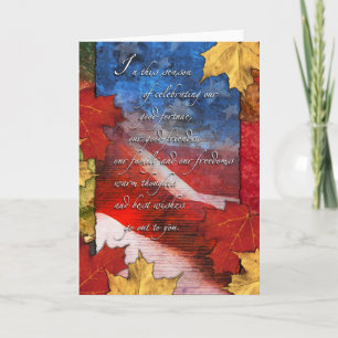 Cartes Pour Fêtes Annuelles Couleurs d'automne et thanksgiving patriotique de