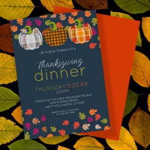Cartes Pour Fêtes Annuelles Couleurs de automne Thanksgiving Dîner fêtes