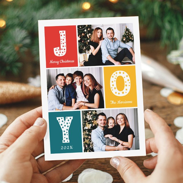 Cartes Pour Fêtes Annuelles Couleurs Festives modernes Joyeux Noël 3 Photo (Créateur téléchargé)