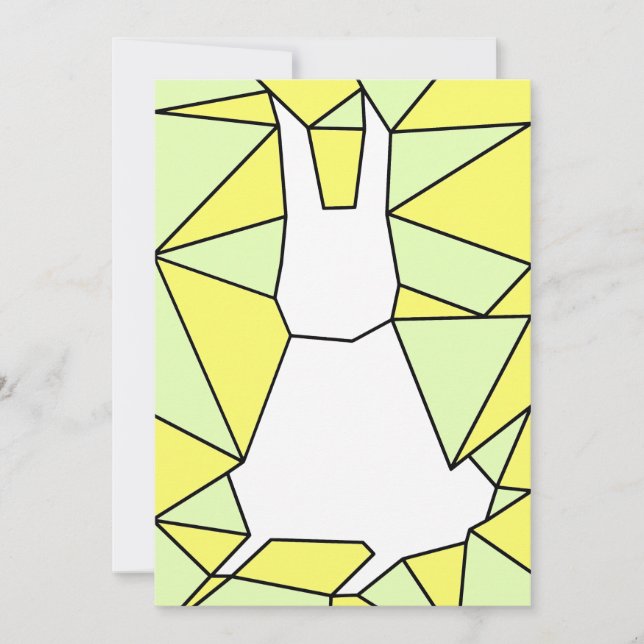 Cartes Pour Fêtes Annuelles Couleurs pastel Cool lapin blanc géométrique (Devant)