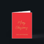 Cartes Pour Fêtes Annuelles Couleurs rouge et or brillantes Joyeux Noël<br><div class="desc">Représenter ce design moderne et élégant. Ce modèle peut être customisé pour répondre à tous les métiers professionnels.</div>