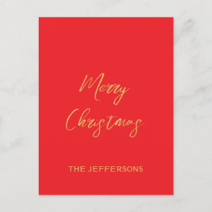 Cartes Pour Fêtes Annuelles Couleurs rouge et or brillantes Joyeux Noël