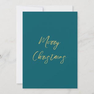 Cartes Pour Fêtes Annuelles Couleurs Turquoise foncé et or Joyeux Noël