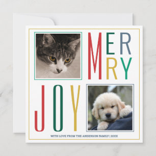 Cartes Pour Fêtes Annuelles Couleurs Vintages modernes Collage simple multi-ph
