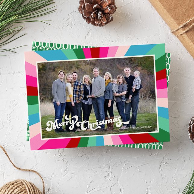 Cartes Pour Fêtes Annuelles Couleurs vives et Police rétro Fête de Noël (Créateur téléchargé)