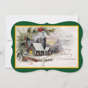 Cartes Pour Fêtes Annuelles Country Church Vintage Fancy Noël