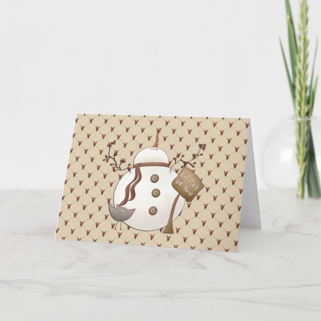 Cartes Pour Fêtes Annuelles Country Nowel Snowman (Devant)
