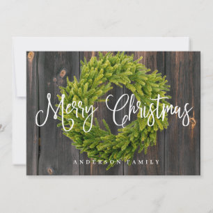 Cartes Pour Fêtes Annuelles Country Rustic Wood Merry Christmas Greeting