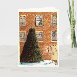 Cartes Pour Fêtes Annuelles Coupe d'arbre de Noël