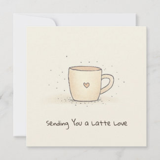 Cartes Pour Fêtes Annuelles Coupe De Café Couleur Aquarelle Cute Avec Coeur