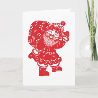 Cartes Pour Fêtes Annuelles Coupe de papier Père Noël chinois