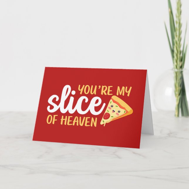 Cartes Pour Fêtes Annuelles Coupe du Ciel Cute Pizza Drôle Saint Valentin (Devant)