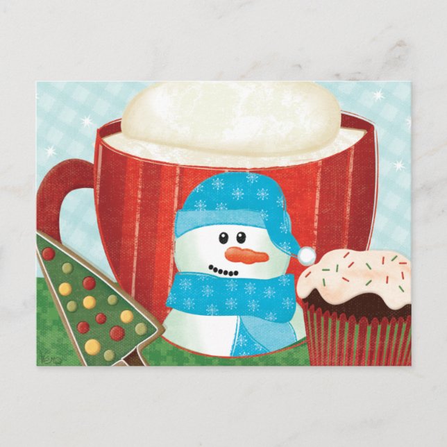 Cartes Pour Fêtes Annuelles Coupe Green Holiday avec Coca chaud (Devant)