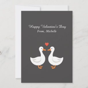 Cartes Pour Fêtes Annuelles Couple de canards cœur rouge personnalisé pour la 