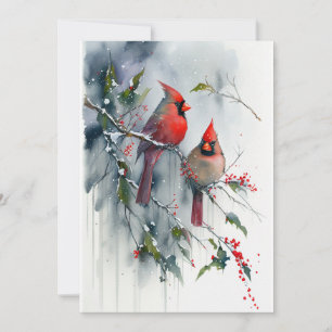 Cartes Pour Fêtes Annuelles Couple de cardinaux