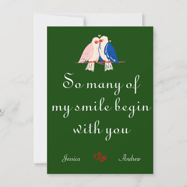 Cartes Pour Fêtes Annuelles Couple de la Saint-Valentin simple cœur mignon heu (Devant)