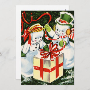 Cartes Pour Fêtes Annuelles couple de Noël rétro