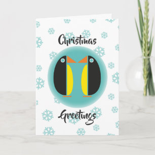 Cartes Pour Fêtes Annuelles Couple de pingouin de Noël