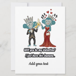 Cartes Pour Fêtes Annuelles Couple de singes drôles pour la Saint-Valentin