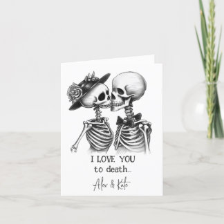 Cartes Pour Fêtes Annuelles Couple de squelettes