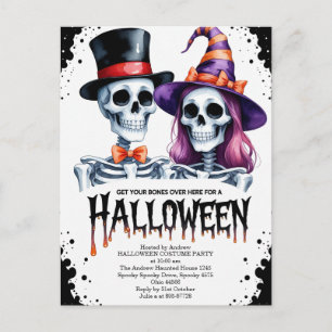 Cartes Pour Fêtes Annuelles Couple de squelettes d'Halloween