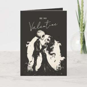 Cartes Pour Fêtes Annuelles Couple de squelettes gothiques Saint-Valentin somb