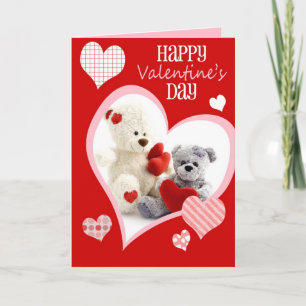 Cartes Pour Fêtes Annuelles Couple d'Ours peluche, salut de la Saint-Valentin 