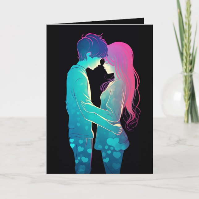 Cartes Pour Fêtes Annuelles Couple Heureuse Sainte-Valentin (Devant)