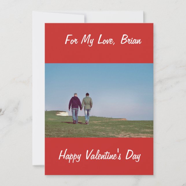 CARTES POUR FÊTES ANNUELLES COUPLE HOMOSEXUEL MASCULIN SAINT VALENTIN PERSONNA (Devant)