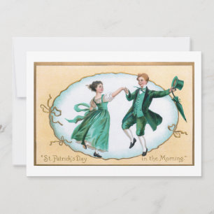 Cartes Pour Fêtes Annuelles Couple irlandais à danser Vintage