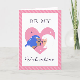 Cartes Pour Fêtes Annuelles Couple lesbien moderne LGBTQ Saint Valentin mignon