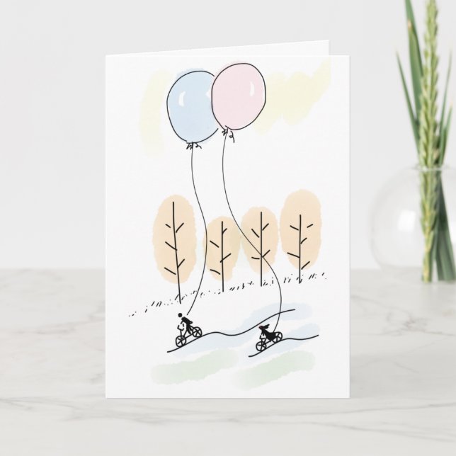 Cartes Pour Fêtes Annuelles Couple libre d'esprit en aventure à vélo ensemble (Devant)