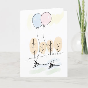 Cartes Pour Fêtes Annuelles Couple libre d'esprit en randonnée à vélo ensemble