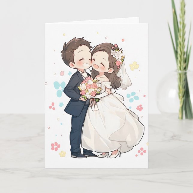 Cartes Pour Fêtes Annuelles Couple Mariage Anime (Devant)