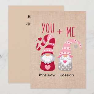 Cartes Pour Fêtes Annuelles Couple personnalisé Gnome Valentine