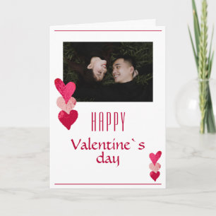 Cartes Pour Fêtes Annuelles Couple photo cœur rose romantique Saint-Valentin