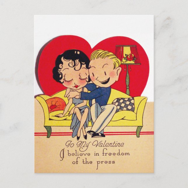 Cartes Pour Fêtes Annuelles couple rétro vintage Valentine (Devant)