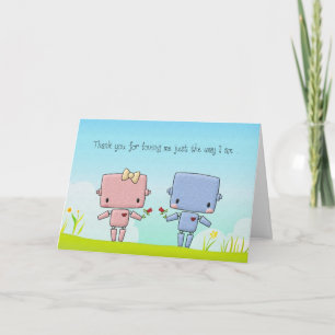Cartes Pour Fêtes Annuelles Couple robot cute de la Saint-Valentin