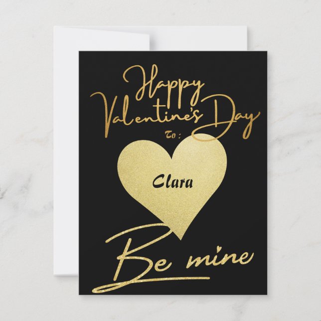 Cartes Pour Fêtes Annuelles Couple simple mignon coeur bonne Saint-Valentin jo (Devant)