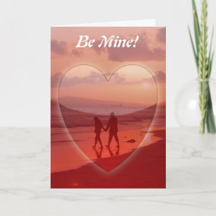 Cartes Pour Fêtes Annuelles Couple sur la plage Valentine