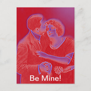 Cartes Pour Fêtes Annuelles Couple Valentin vintage en rouge