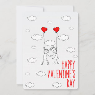 Cartes Pour Fêtes Annuelles Couples mignons Heureuses Saintes-Valentin
