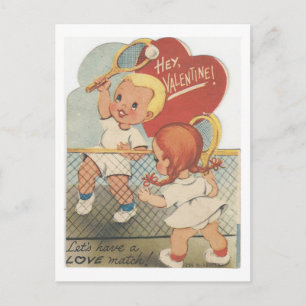 Cartes Pour Fêtes Annuelles Couples vintages Valentine de tennis