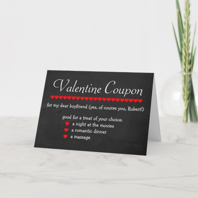 Cartes Pour Fêtes Annuelles Coupon Valentine (Devant)