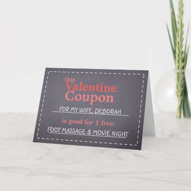 Cartes Pour Fêtes Annuelles Coupon Valentine (Devant)
