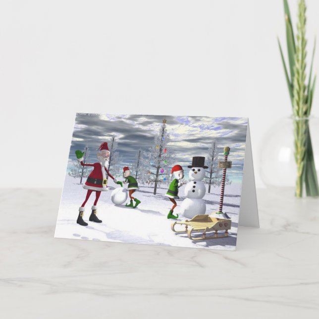 Cartes Pour Fêtes Annuelles Coupure de Noël (Devant)