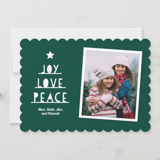 Cartes Pour Fêtes Annuelles Coupure moderne vert profond (Devant)